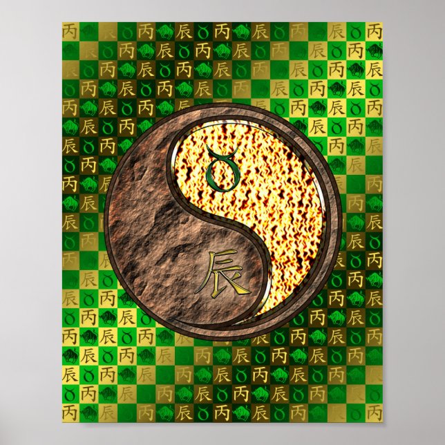 Taurus & Feuerdrache Poster (Vorne)