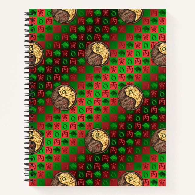 Taurus & Fire Tiger Notizbuch (Vorderseite)