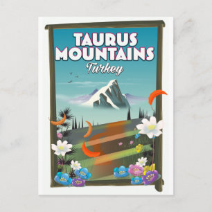 Taurus-Gebirge Türkei Reiseposter. Postkarte
