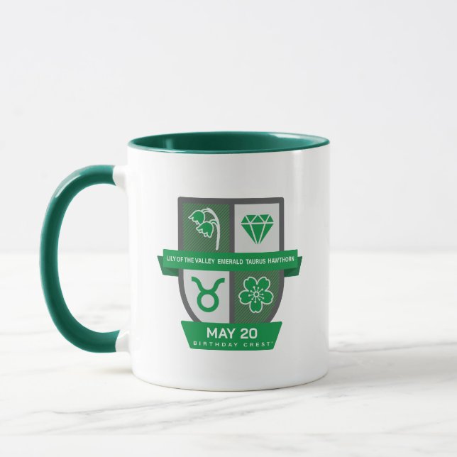 Taurus Geburtstagswappen™ für 1.-20. Mai Tasse (Links)