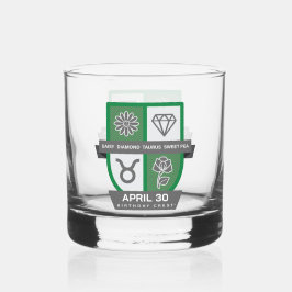 Taurus Geburtstagswappen™ für 20.-30. April Whiskyglas