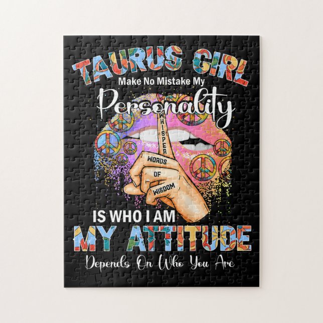Taurus Girl Birthday Peace Girl Puzzle (Vertikal)