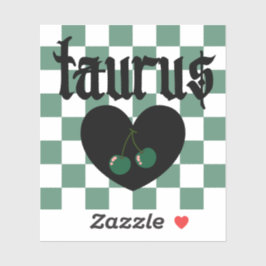 Taurus Gothic ästhetic Checkered Cherry Art Aufkleber