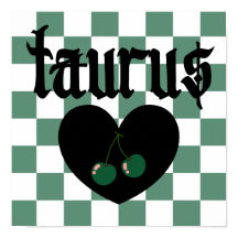 Taurus Gothic ästhetic Checkered Cherry Art