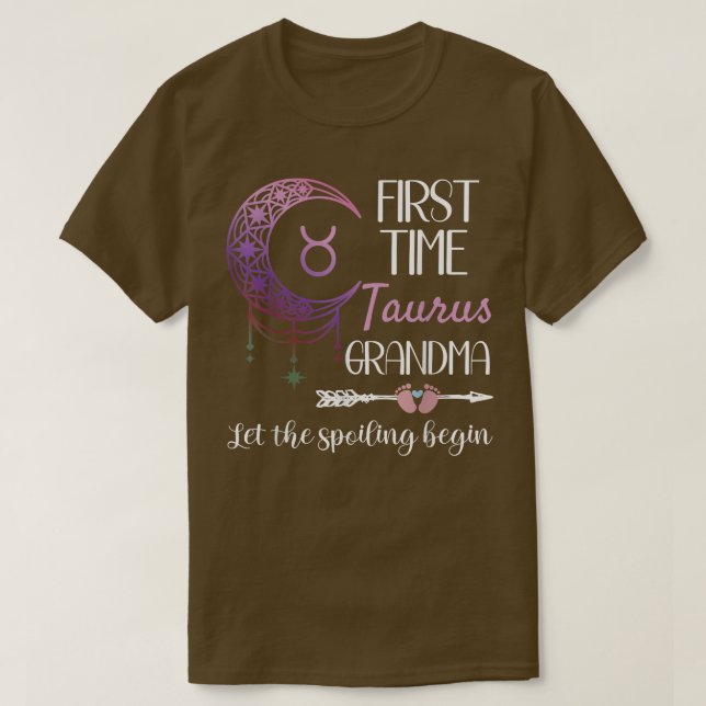Taurus Grandma Schwangerschaft Ankündigung Zodiac  T-Shirt (Design vorne)