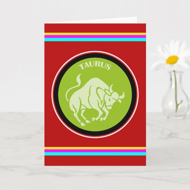 Taurus Greeting Card Karte (Kleine Pflanze)