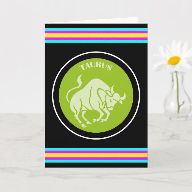 Taurus Greeting Card Karte (Kleine Pflanze)