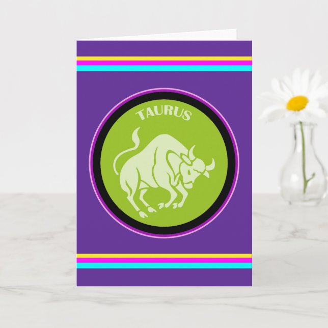 Taurus Greeting Card Karte (Kleine Pflanze)