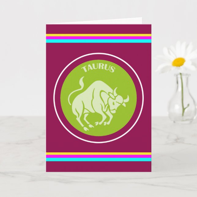 Taurus Greeting Card Karte (Kleine Pflanze)