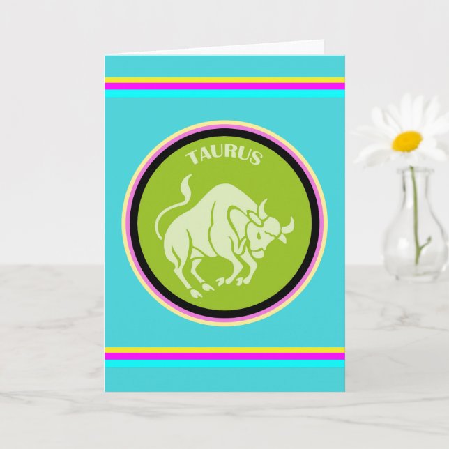 Taurus Greeting Card Karte (Kleine Pflanze)