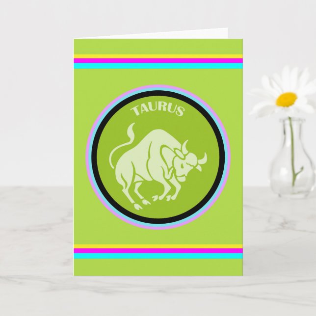 Taurus Greeting Card Karte (Kleine Pflanze)