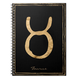 Taurus Hammergoldstylisierte Astrologie Notizblock