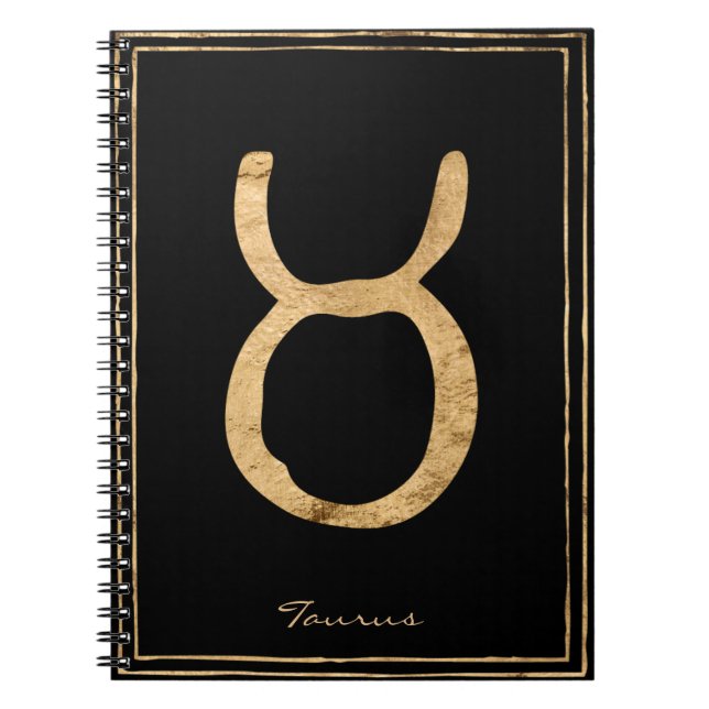 Taurus Hammergoldstylisierte Astrologie Notizblock (Vorderseite)