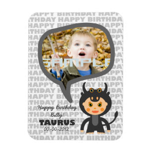 Taurus Happy Birthday Keepake für Kinder Magnet