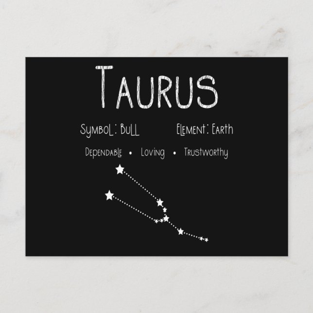 Taurus Horoscope Astrologie Star Sign Geburtstagsg Postkarte (Vorderseite)