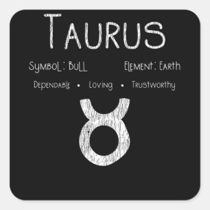 Taurus Horoscope Astrologie Star Sign Geburtstagsg Quadratischer Aufkleber