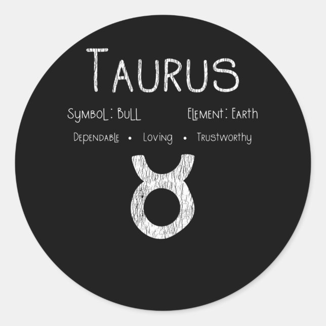 Taurus Horoscope Astrologie Star Sign Geburtstagsg Runder Aufkleber (Vorderseite)