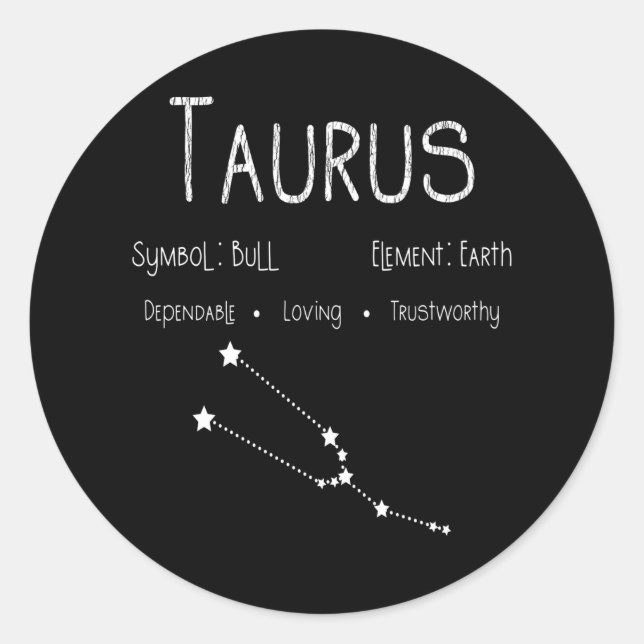 Taurus Horoscope Astrologie Star Sign Geburtstagsg Runder Aufkleber (Vorderseite)