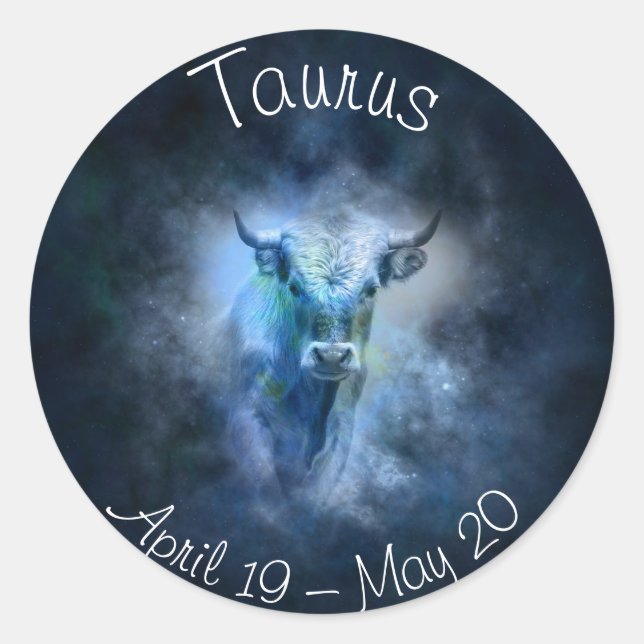 Taurus Horoscope Zodiac Zeichenkleber Runder Aufkleber (Vorderseite)