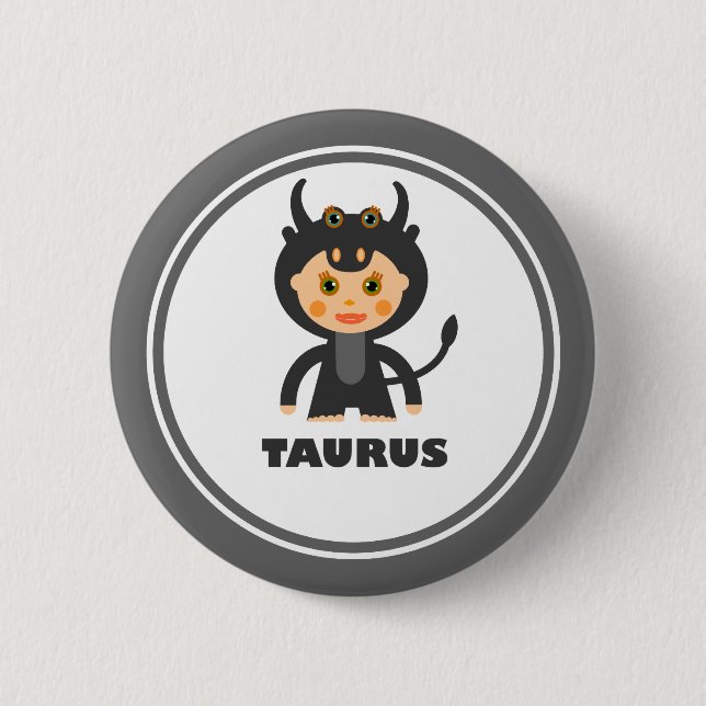 Taurus ist mein Zodiac-Zeichen Button (Vorderseite)