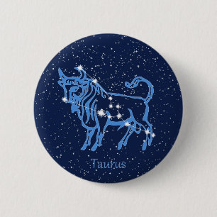 Taurus Konstellation und Zodiac-Zeichen mit Sterne Button