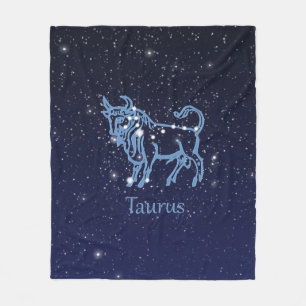 Taurus Konstellation und Zodiac-Zeichen mit Sterne Fleecedecke