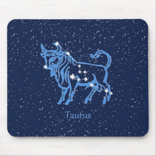 Taurus Konstellation und Zodiac-Zeichen mit Sterne Mousepad