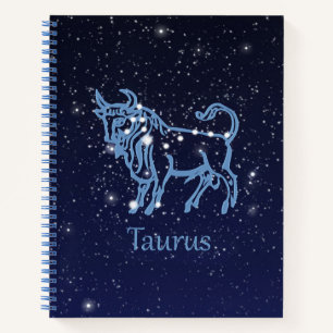 Taurus Konstellation und Zodiac-Zeichen mit Sterne Notizbuch