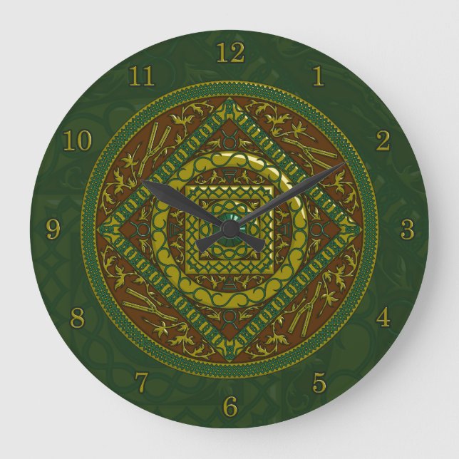 Taurus Mandala Clock Große Wanduhr (Vorderseite)