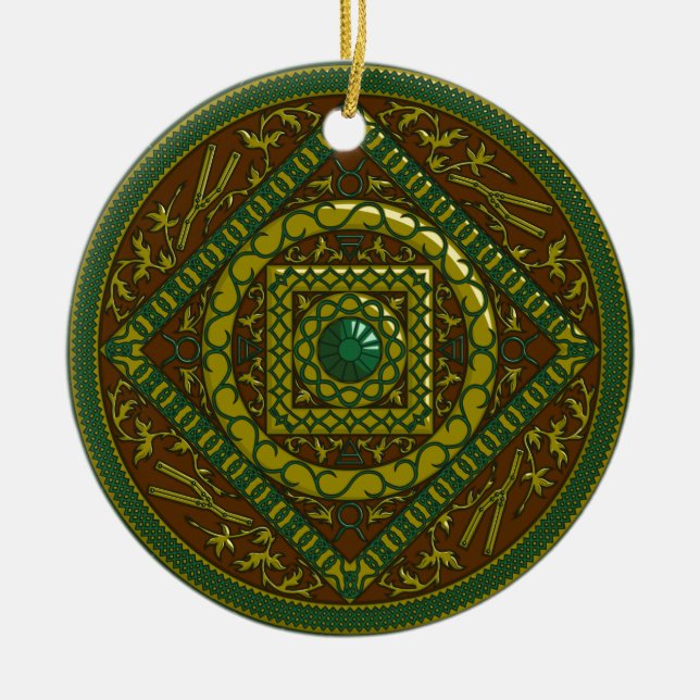 Taurus Mandala Ornament (Vorne)