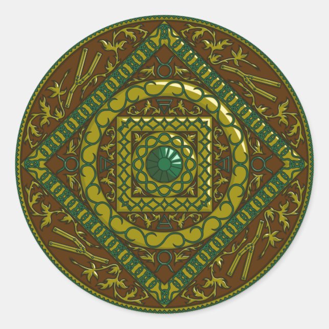 Taurus Mandala Sticker (Vorderseite)