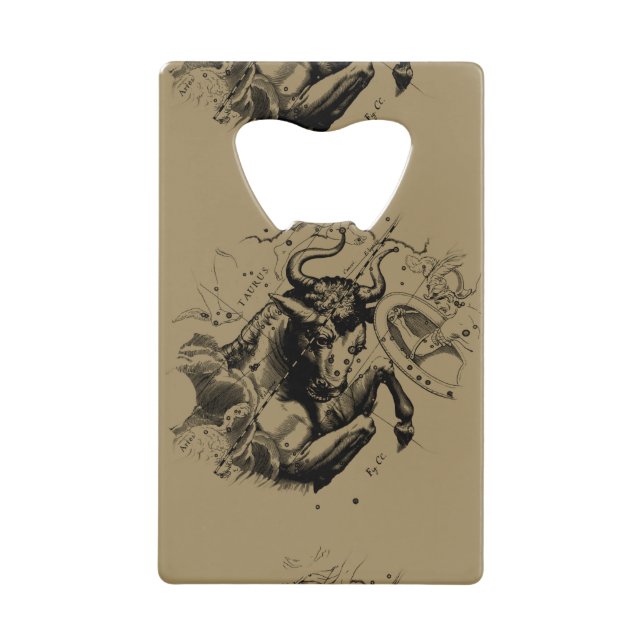 Taurus Map by Hevelius circa 1690 Kreditkartenflaschenöffner (Vorderseite)