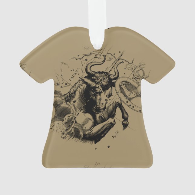 Taurus Map by Hevelius circa 1690 Ornament (Rückseite)