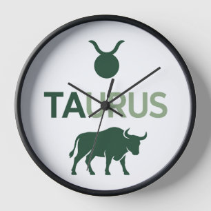 Taurus Minimalistischer Geometrischer Zodiac Grün Uhr