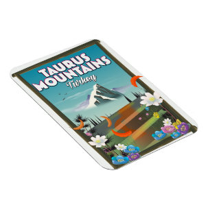 Taurus Mountains Türkei Reiseplakat. Magnet