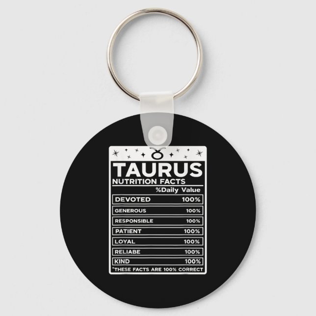 Taurus Nutrition Style Zodiac Design, Taurus Schlüsselanhänger (Vorderseite)