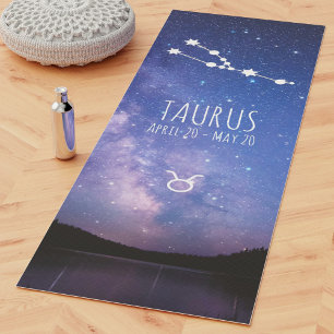Taurus Personalisierte Zodiac Astrologie Yoga Ma Yogamatte