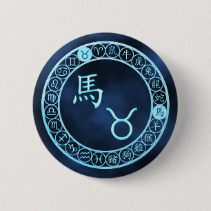 Taurus/Pferd Button