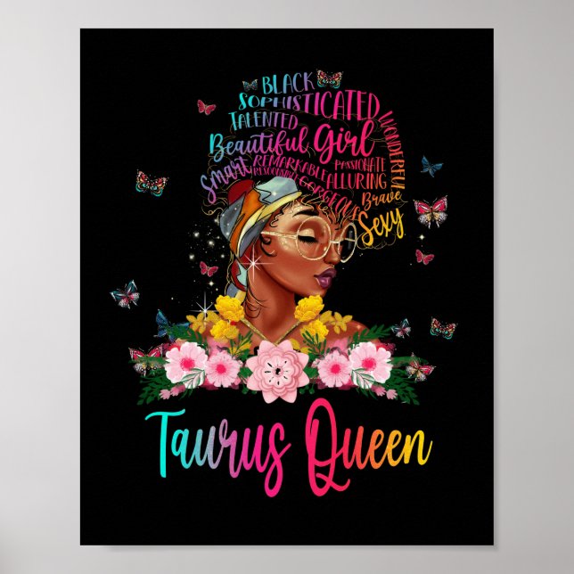 Taurus Queen Black Women Persistent schön Poster (Vorne)