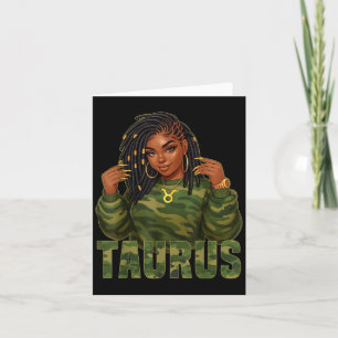 Taurus Queen Locd Black Woman Camouflage Zodiac Si Karte