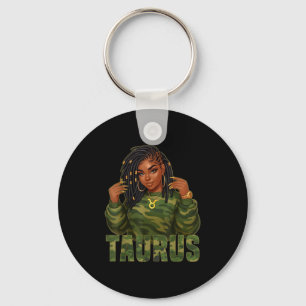 Taurus Queen Locd Black Woman Camouflage Zodiac Si Schlüsselanhänger