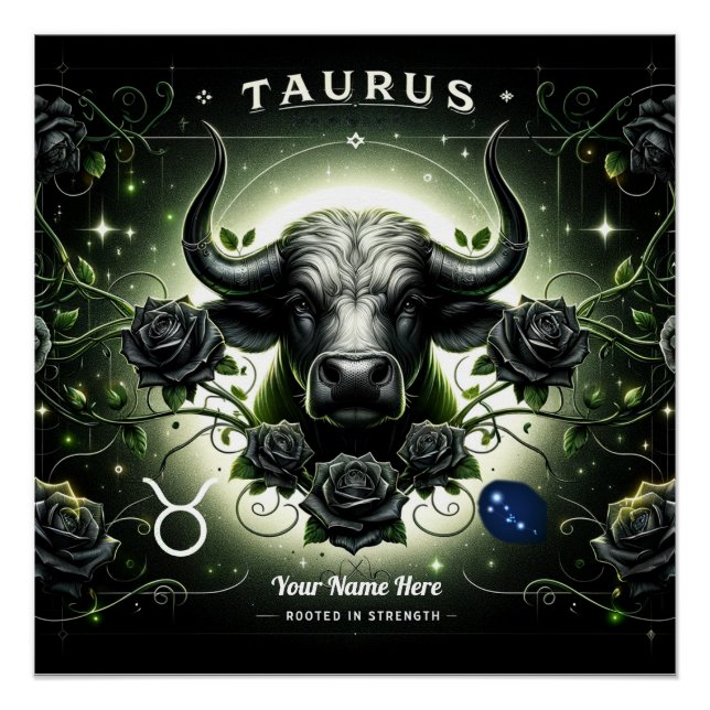 Taurus "Rooted in Strength" Glossy Poster (Vorderseite)