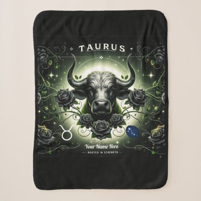 Taurus "Rooted in Strength" Sherpa Blanket Sherpadecke (Vorderseite)