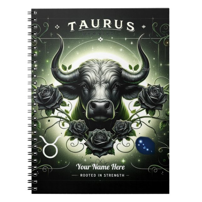 Taurus "Rooted in Strength" SpiralNotebook Notizblock (Vorderseite)