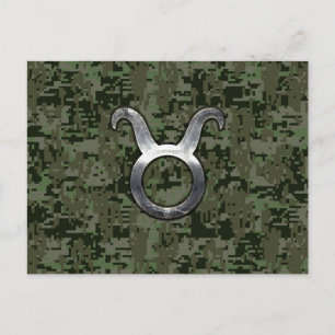 Taurus Signage auf Woodland Green Digital Camoufla Postkarte