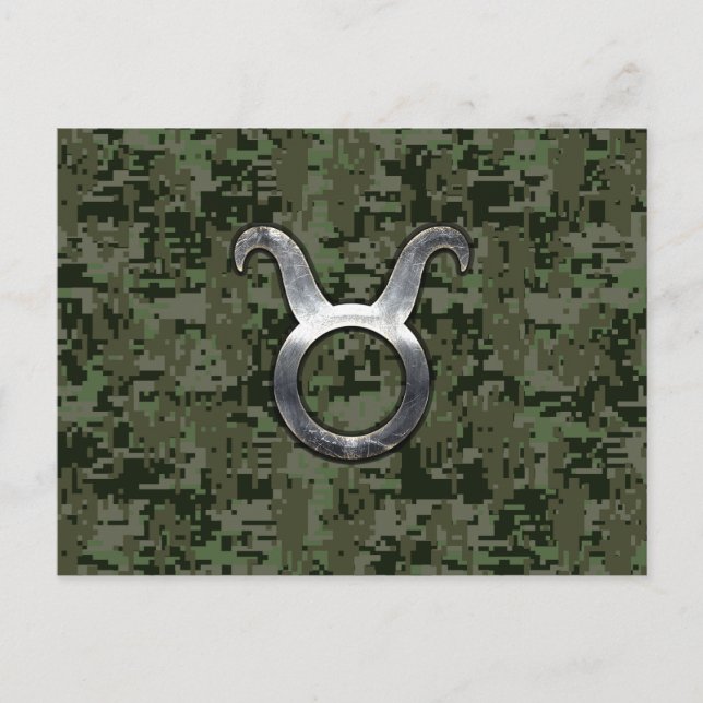 Taurus Signage auf Woodland Green Digital Camoufla Postkarte (Vorderseite)