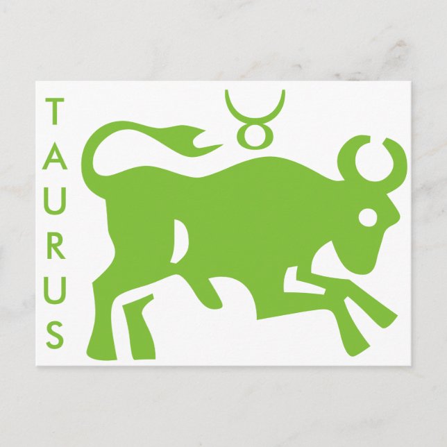 Taurus Signatur Astrologie Zodiac Symbol Postkarte (Vorderseite)