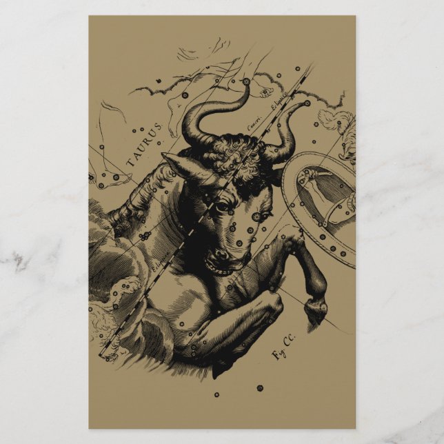 Taurus Signature Constellation Hevelius ca. 1690 Briefpapier (Vorderseite)