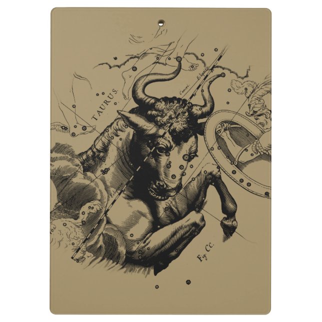 Taurus Signature Constellation Hevelius ca. 1690 Klemmbrett (Rückseite)