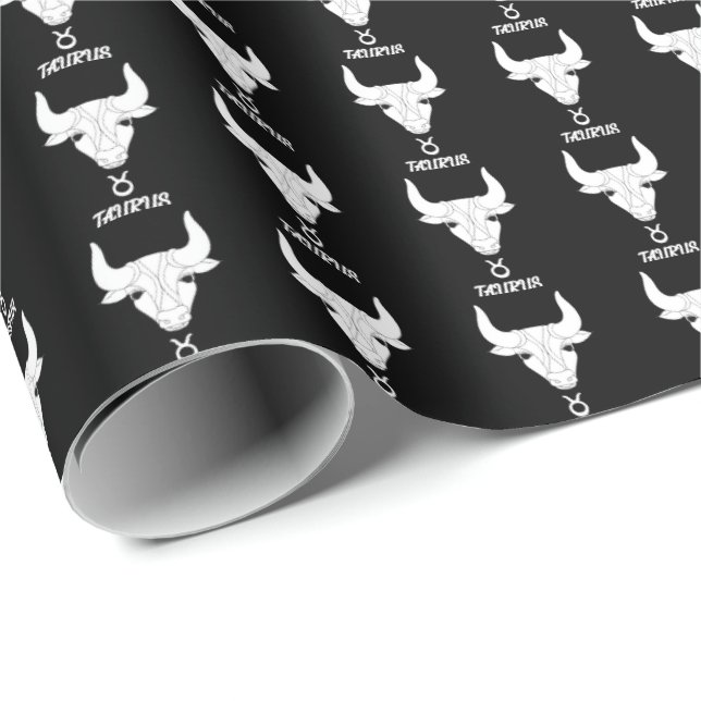 Taurus Silhouette Wrapping Paper Geschenkpapier (Rolleneckpunkt)